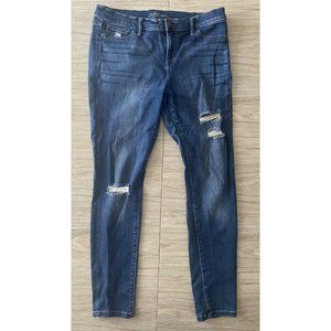 NEW YORK & CO. Womens Soho Size 12 Leggings Denim Blue Jeans Distressed